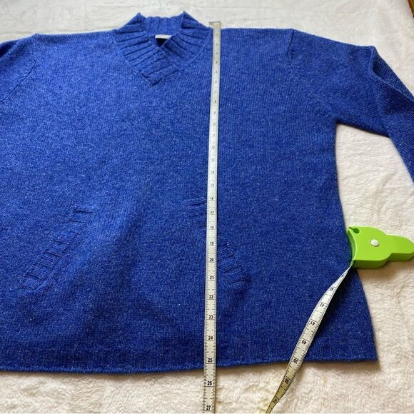 Field Gear Blue 100% Shetland Wool Sweater Size Large - Picture 9 of 10